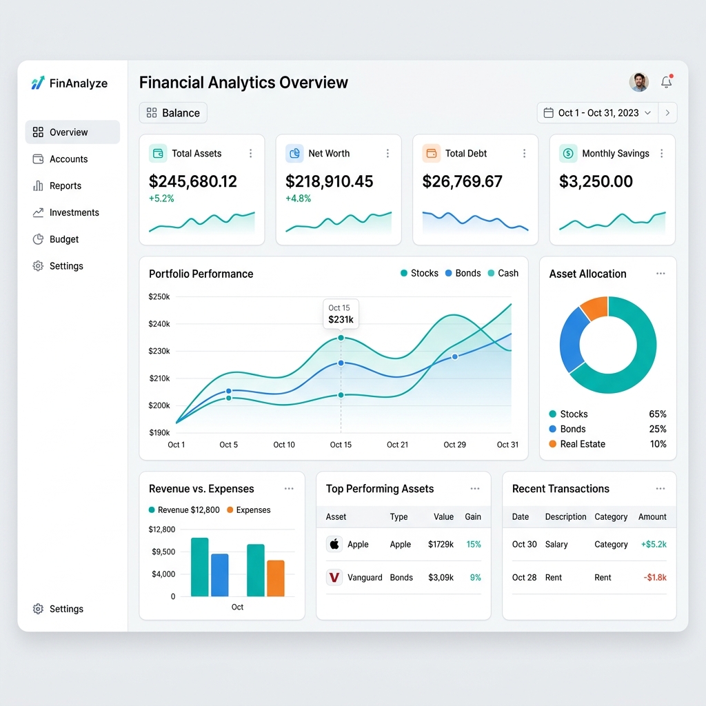 Fintech Transaction Dashboard Mockup